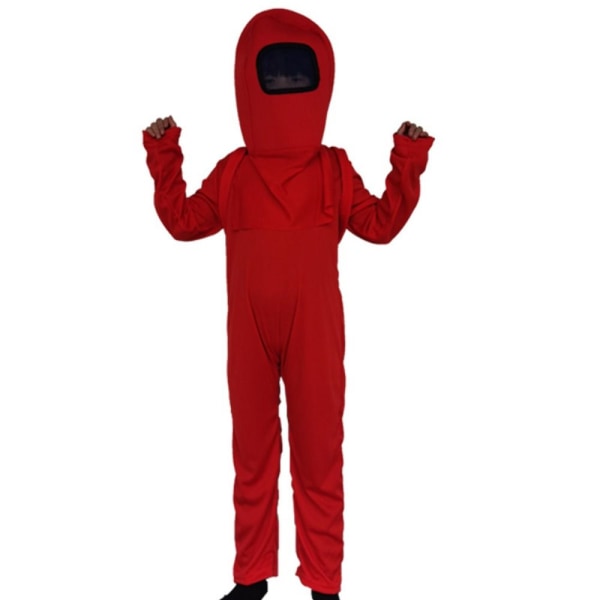Kids Cosplay Among Us Costumes Party Fancy Dress Set red L