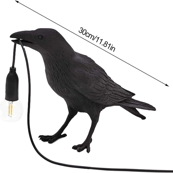 1 st Creative Animal Lifelike Resin Crow Bird Lamp vit