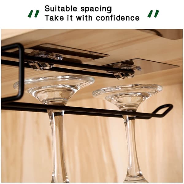 Väggfäste hängande hållare glasställ Black
