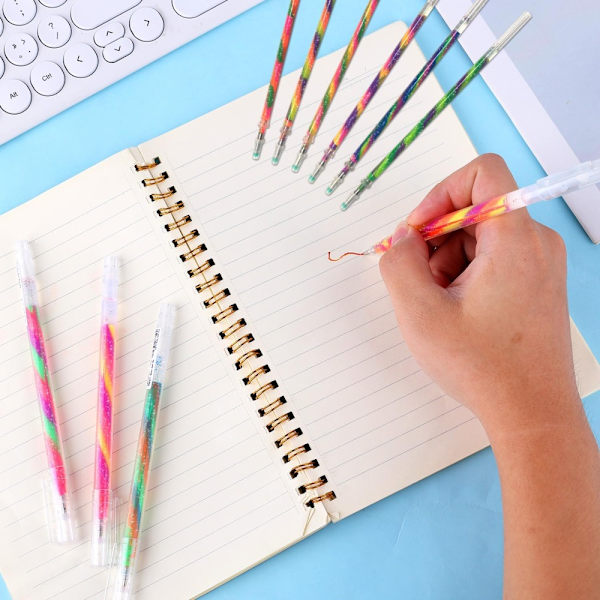 6 STK Mejselspids Marker Pen Æstetisk Highlighter Marker Plast