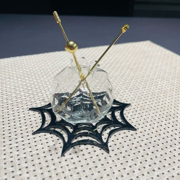 Web Halloween Dækkeservietter Halloween Coasters SORT SORT Black