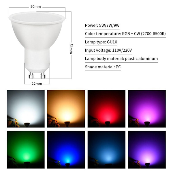 GU10 LED-polttimot kohdevalo 9W 9W