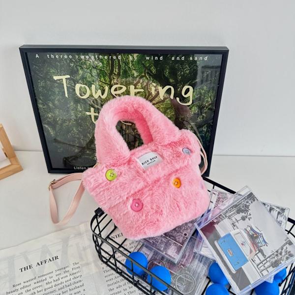 Fluffig Crossbody Bag Handväska ROSA Pink