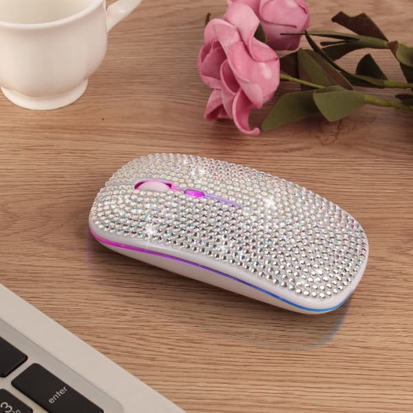 Diamond trådløs mus USB genopladelig SØLV silver