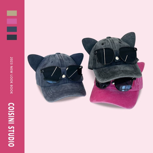 Korvat Pilot Baseball Caps Hip-hop Hattu ROSE RED Rose red