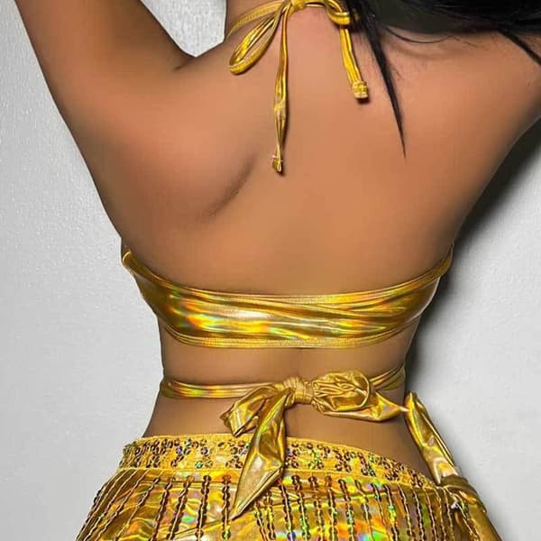 Belly Dance BH Performance Top SILVER L Silver L