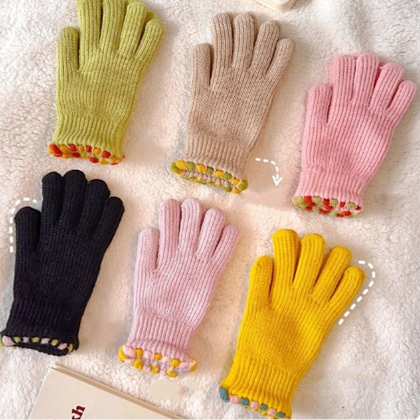 Full Finger Handsker Strikkede Stretch Handsker SORT black