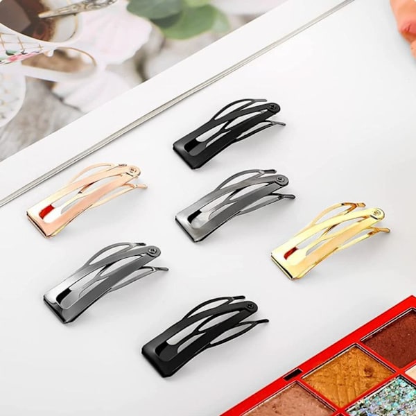 24 kpl Kaksoispitoiset hiusklipsit Metal Snap GOLD gold