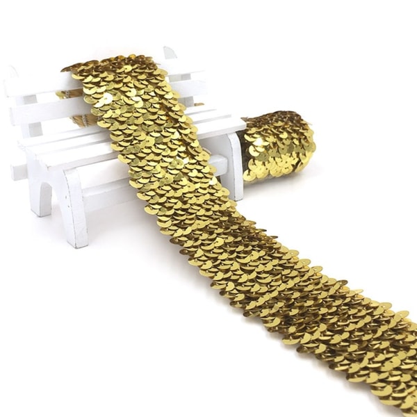Paljettipitsinauha, käsin koristeltu GOLD Gold