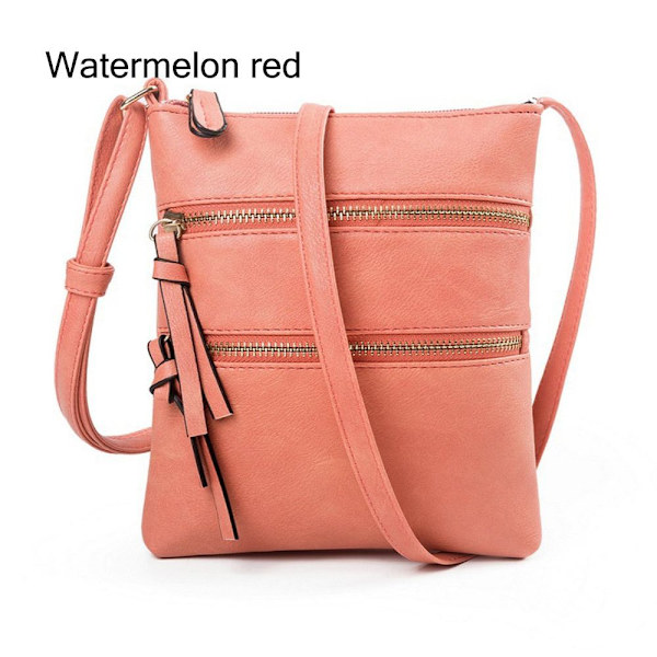 Crossbody-väska för kvinnor Dragkedja VATTENMELON RÖD Watermelon red