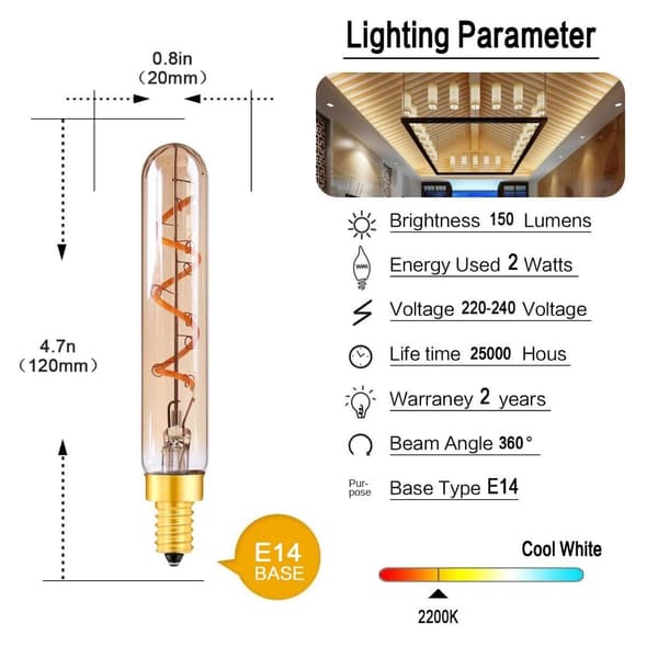 Krystal pære T25 LED pære E12 110V E12 110V E12 110V