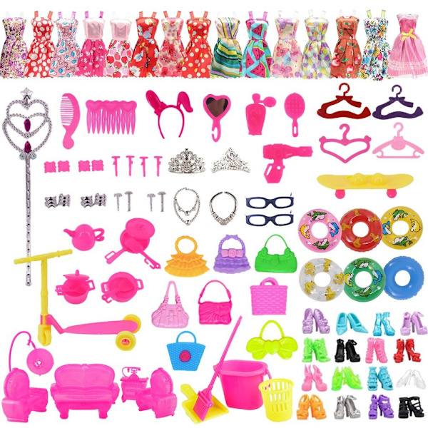 1 set Random Nukke Vaatteet Asusteet Kengät Mekko 68 KPL 68 KPL 68PCS