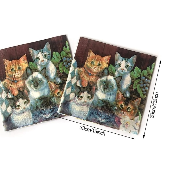 Kattpappersservett servettpapper festpappersmjukpapper 100Pcs