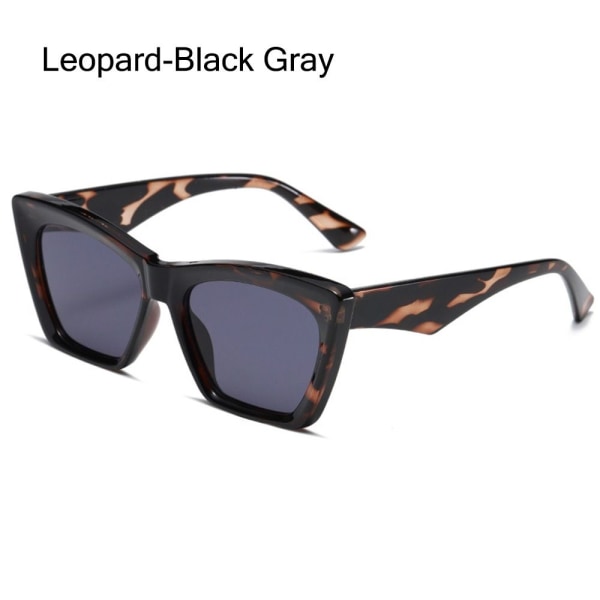 Cateye-solbriller til kvinder Firkantede solbriller LEOPARD-SORT GRÅ Leopard-Black Gray