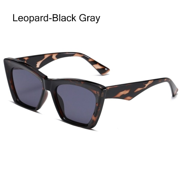 Dame Cateye Solbriller Square Solbriller LEOPARD-SORT GRÅ Leopard-Black Gray