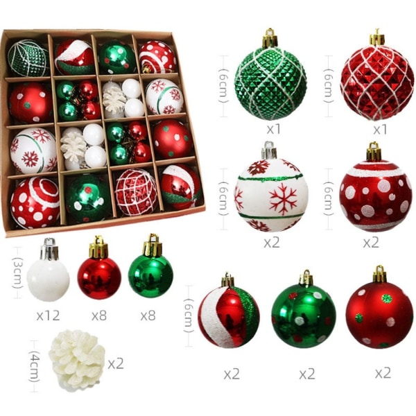 Julgranshängande bollar Xmas Ball 42ST SET E 42ST SET E 42pcs set E