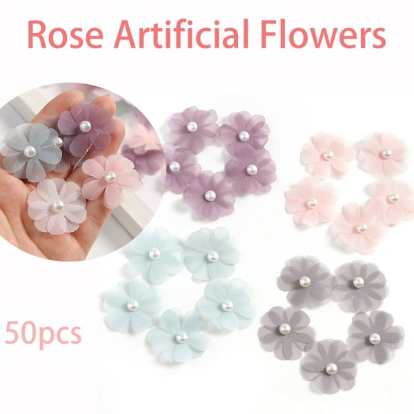 50st Rose falska blommor DIY Hantverk Dekor MULTI Multi