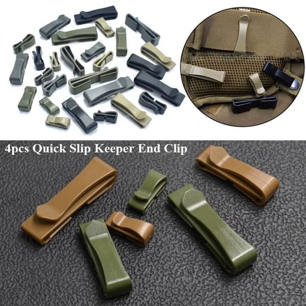 4stk Molle Webbing Spenne Belteendeklemme SORT 20MM Black 20mm