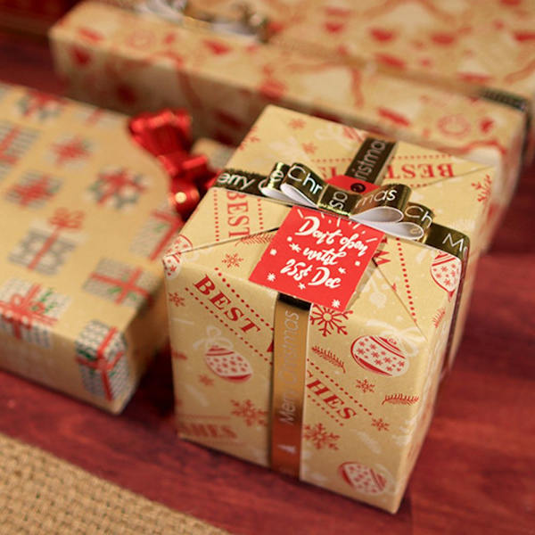 2 ark 50*70 cm julklappspapper DIY-påse 4 4