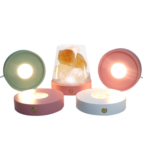 3 stk LED-lys Display Base Rund Display Stand Træholdere 3pcs