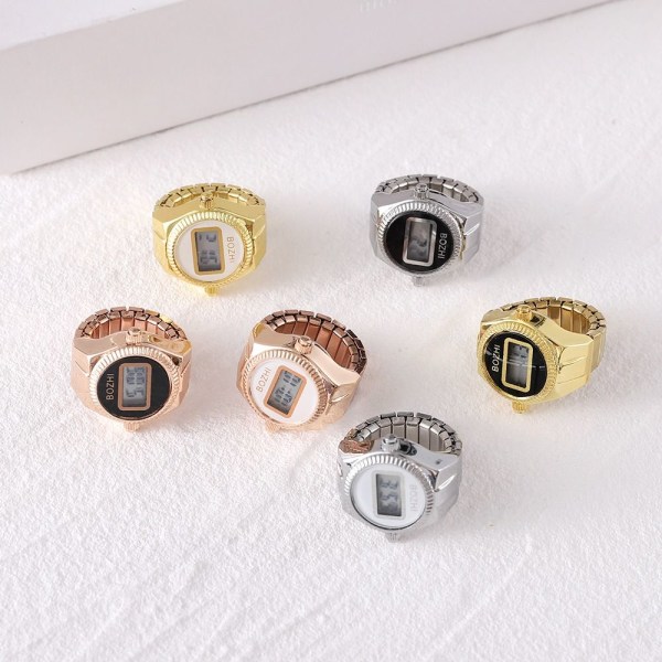 Digital Par Klokke Ring Ring Klokke GULL&HVIT Gold&white