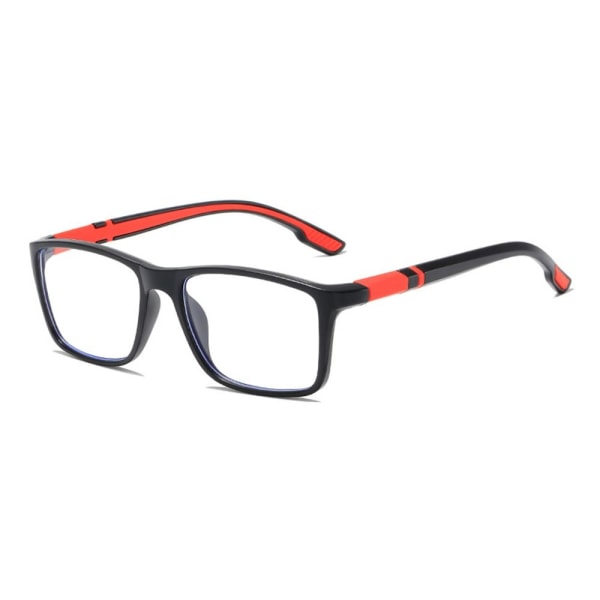 Anti-blått ljus Läsglasögon Fyrkantiga glasögon RÖD STYRKA Red Strength 100