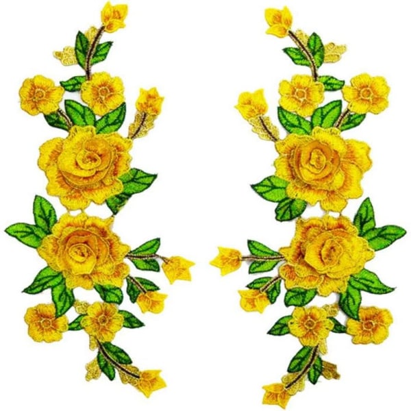 2Pairs 3D Rose Flower Brodeerry Patch pitsiompeluapplikaatio