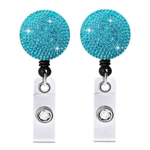 2stk Badge Holders Badge Reel BLÅ blue