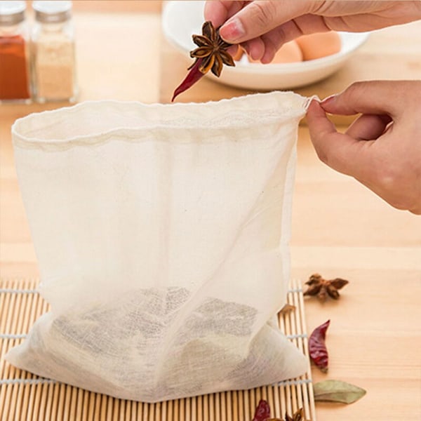 1/3/5 stk Bomuldsfilterpose Si Strainer Mesh Nøddemælk 1 stk