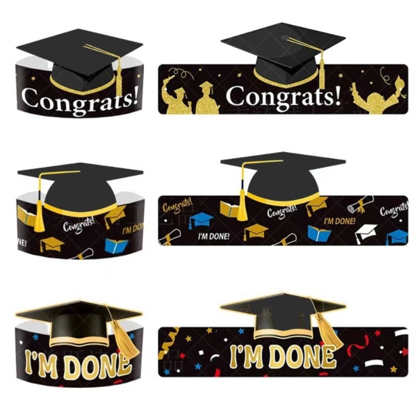 9kpl Graduation Paper Hat Mortarboard Cap BB B