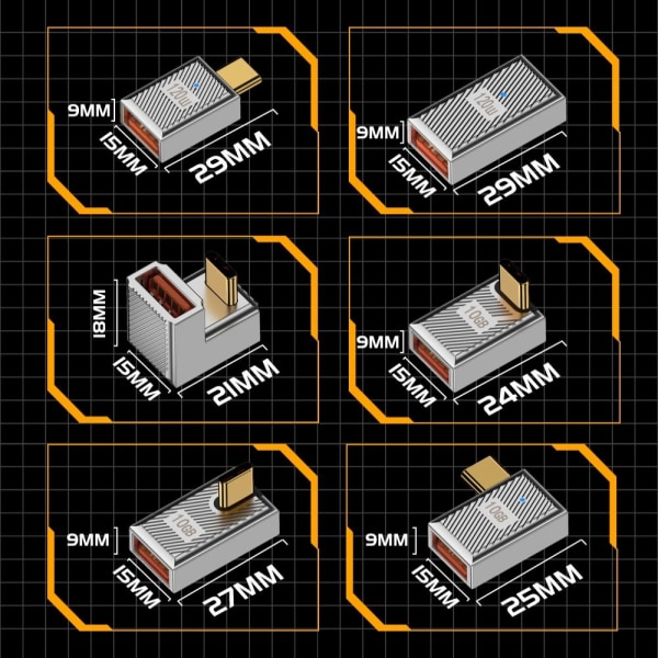 Type-c til USB-A konverter OTG Adapter A-F TIL C-M MIDTE A-F TIL A-F to C-M Middle