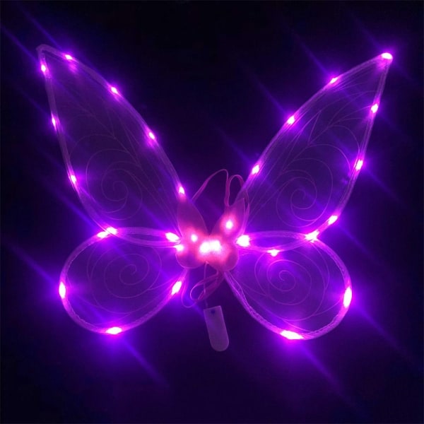 1 set LED Fairy Wings Butterfly Wings SININEN blue