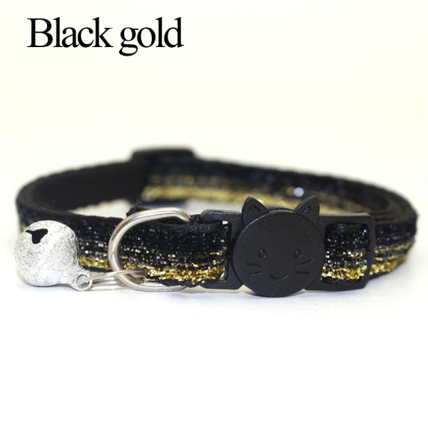 Hundhalsband Kattkrage Halsband SVART GULD Black gold
