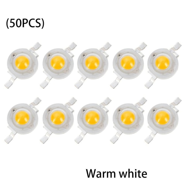 50 STK LED-lampeperler 1W 2W 3W VARM HVIT 3W 3W warm white 3W-3W