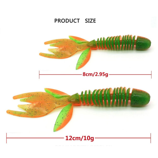 10 stk / sæt Fiskelokke blød agn 8CM / 2.95GA A 8cm / 2.95gA