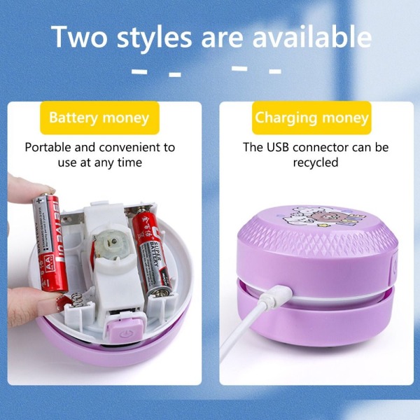 Desktop støvsuger Desktop støvfejer LILLA USB Purple USB Charging-USB Charging