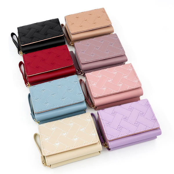 Broderad Love Wallet Myntväska KHAKI Khaki