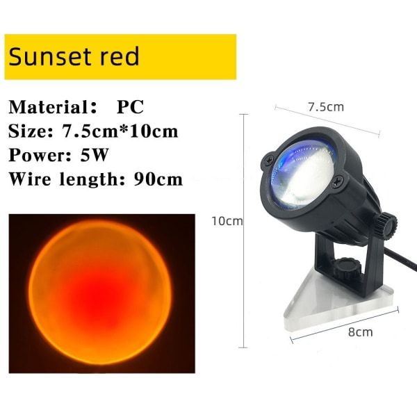 Solnedgångsprojektionslampor Golvlampa RÖD EU PLUG EU PLUG red EU PLUG-EU PLUG