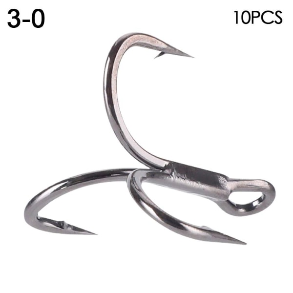 10 kpl / set Fishhoks High Carbon Steel 3-0 3-0 3-0