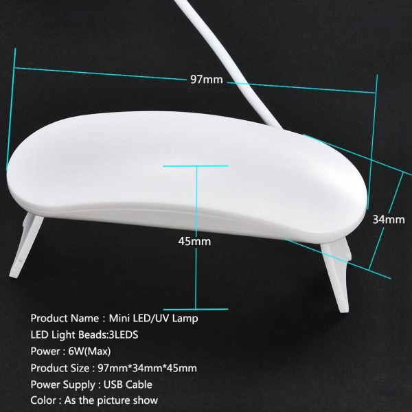Nail Art Tørretumbler Mus LED Lysterapi Manicure Lampe