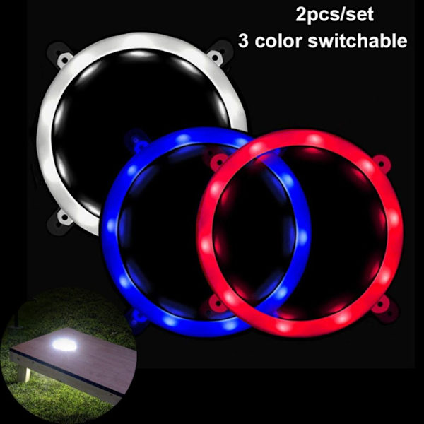 2ST LED Cornhole Lights Cornhole Ring Lampa VIT white