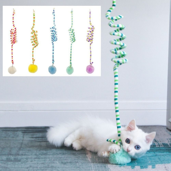 2 Stk Scratch Tau Cat Stick Interactive Cat Hanging Toy RØD Red