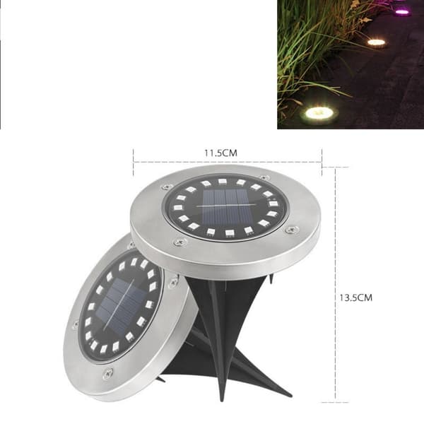 Solar Underground Light 16LED Lampe FARVE LYS FARVE LYS colored light
