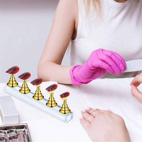 Nagellacksövningstips Nagelkonst Displayställ GULD gold