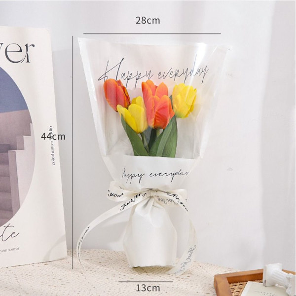 20/30 STK Rose Packing Sleeve Bag Buket Pakkepose HVID White Multiple-Multiple