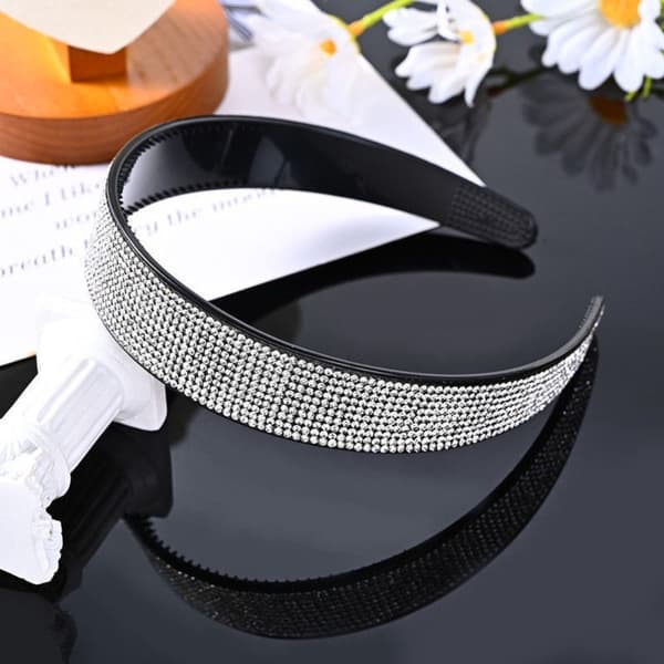 Rhinestone Pandebånd Hårbånd GRÅ Grey