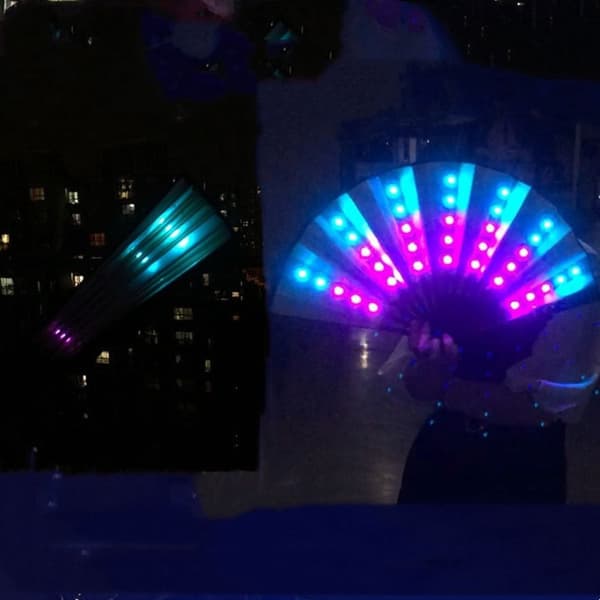 LED glødende blæser Lysende foldeblæser LED papirventilator