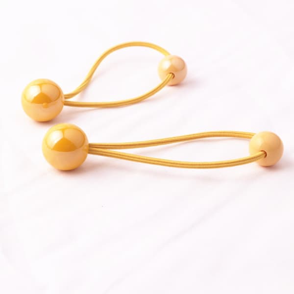 2st Hårband med bollar Bubble Scrunchie GUL 2ST 2ST Yellow 2pcs-2pcs