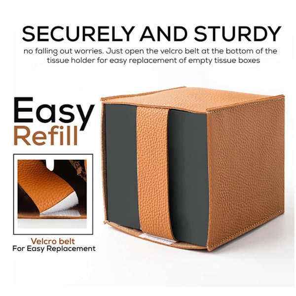 PU Læder Tissue Box BRUN brown