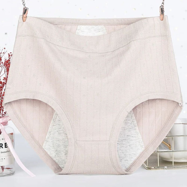 Menstruationsunderbukser Plus Size Bomuldstrusser 2XLGRÅ GRÅ 2XLGrey